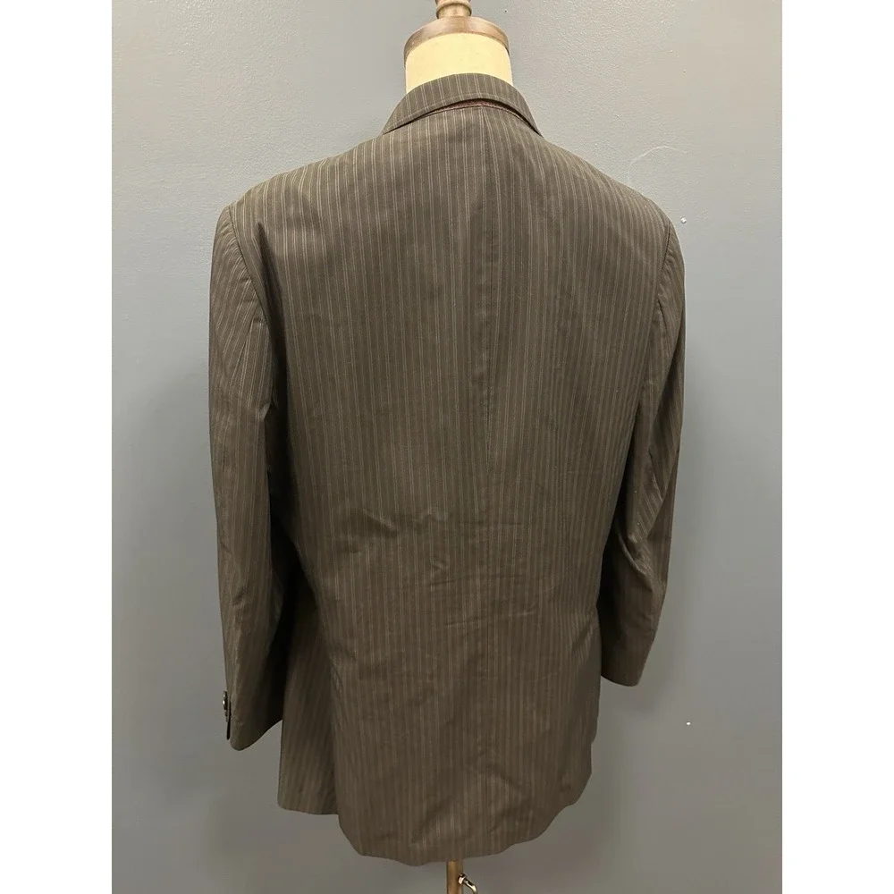 Oscar de la Renta Blazer 42L Black‎ Pinstripe Sport Coat Cotton Blend Honduras